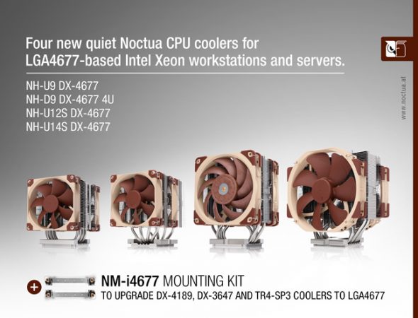 Noctua представляет новые кулеры для серверных процессоров Intel с сокетом LGA 4677 